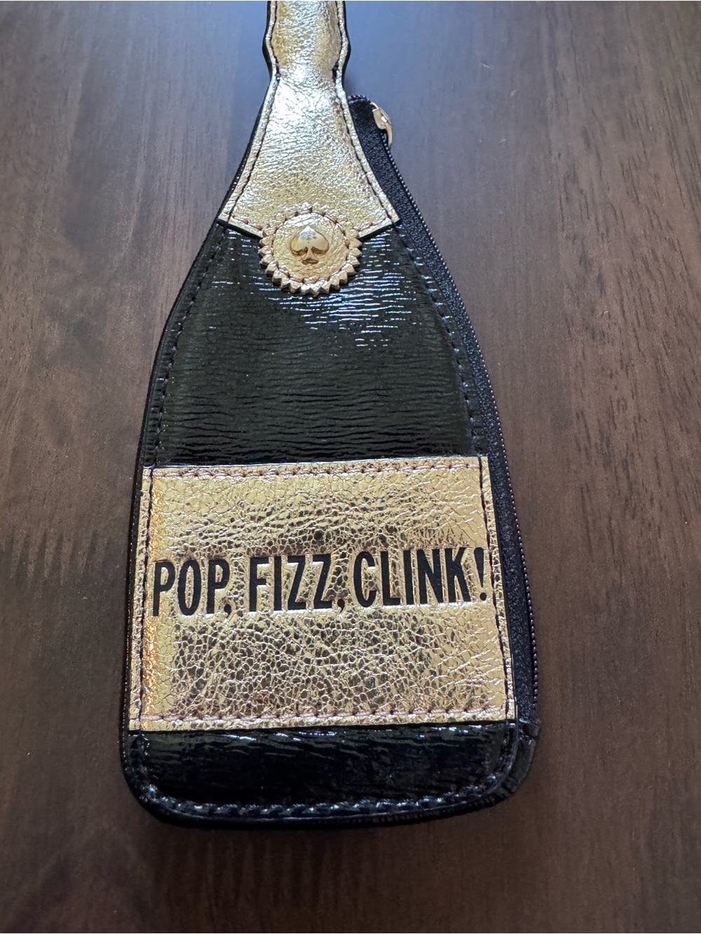 kate spade Black and Gold Champagne Bottle Coin pouch - Picture 3 of 7